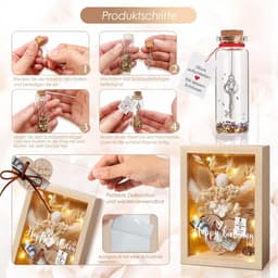Romantische geschenkdoos - Liefdescadeau voor haar - Sfeer creëren - Met eeuwige bloemen - 16 x 11 cm - Houtkleur — thumbnail 4