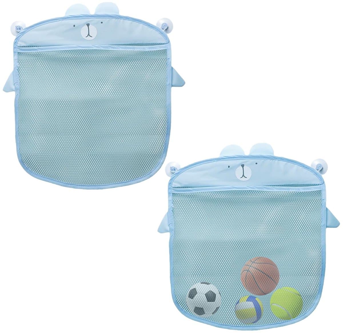 Dailygoods- Opbergzak - 2 Stuks - Badkameropberger - Opbergnet - Kleding/To toys - Antislip Zuignap - 35 x 39 cm — afbeelding 1