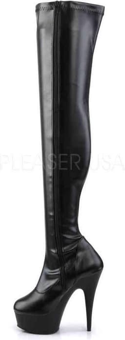 EU 38 = US 8 | DELIGHT-3000 | 6 Heel, 1 3/4 PF Thigh High Boot, Side Zip — thumbnail 3