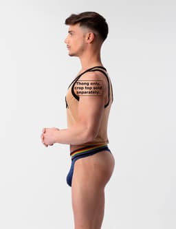 Barcode Berlin Pride Thong Navy - MAAT S - Erotisch Heren Ondergoed - String voor Man - Sexy mannen String — thumbnail 3