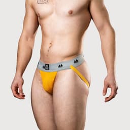 MM Sports Original Edition Swimmer/Jogger Jockstrap 2 inch Yellow - MAAT S - Heren Ondergoed - Jockstrap voor Man - Mannen Jock — thumbnail 4