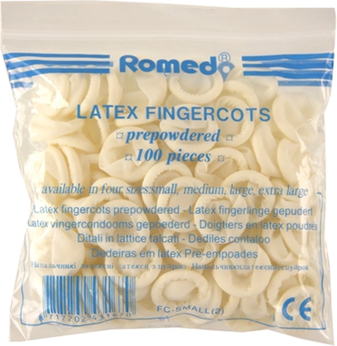 Romed VingerCondooms Latex - Large - 100 stuks — afbeelding 1