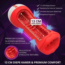 SF Toys Deep Throat Masturbator Man – 13 cm Diepe Kamer – 9 Tongbewegingen – 9 Vibratiestanden – USB Oplaadbaar – IPX6 Waterdicht — thumbnail 2