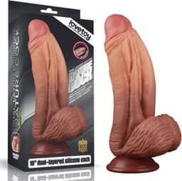 25 cm dubbellaags platina siliconen lul — thumbnail 1