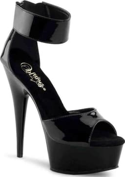 Pleaser - DELIGHT-670-3 Sandaal met enkelband - US 11 - 41 Shoes - Zwart — thumbnail 1
