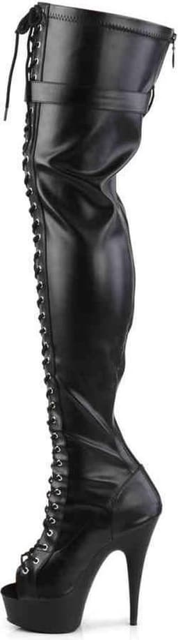 Pleaser Overknee Laarzen -41 Shoes- DELIGHT-3025 US 11 Zwart — thumbnail 3