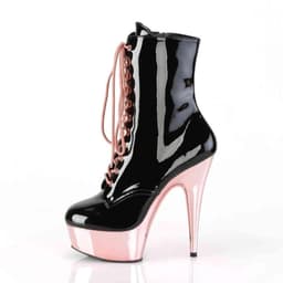 Pleaser Enkellaars -36 Shoes- DELIGHT-1020 Zwart/Roze — thumbnail 3