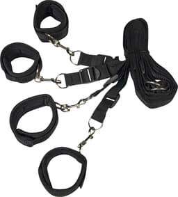 Banoch | Bondageset voor onder bed | stevige zachte neopreen boeien | makkelijk verstelbaar | zwart — thumbnail 4
