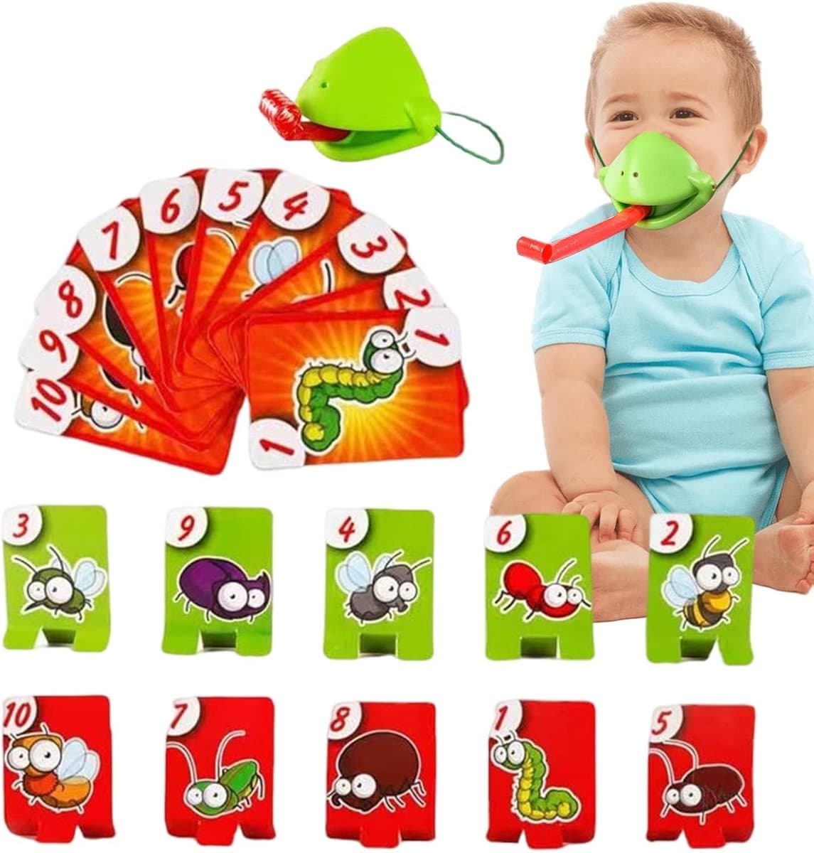 Tongspel - Interactief spel - Feestjes en kantoor - Snelheid en behendigheid - 21 cm breed - Twee maskers — afbeelding 1
