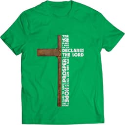 Heren T-Shirt met Christelijke Tekst en Kruis - Religieus Shirt voor Mannen — thumbnail 1