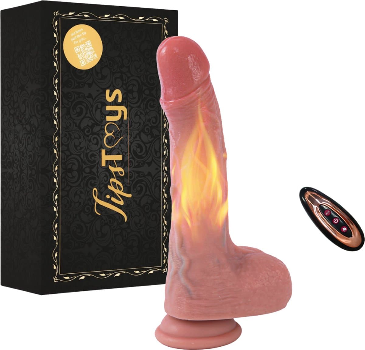 TipsToys® Stotende Dildo met Zuignap - 4-in-1 Realistische Vibrator met Balzak - Levensechte Bewegende, Warmte & Thrusting - 4.1 ⌀ cm Prostaat en G Spot Stimulator - Seksspeeltjes Mannen, Vrouwen & Beginners - Anaal Sex Toys — afbeelding 1