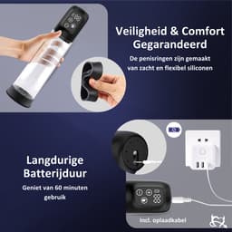 Toys Hub® Automatische Penispomp MAX met 6 Penisringen & Ebook - Elektrisch - USB Oplaadbaar - LED Scherm - Sex Toys voor Mannen - Penis Vergroter – 20 CM — thumbnail 2