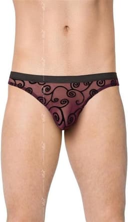 Softline Collection - sexy kanten herenslip zwart/ paars XL — thumbnail 1
