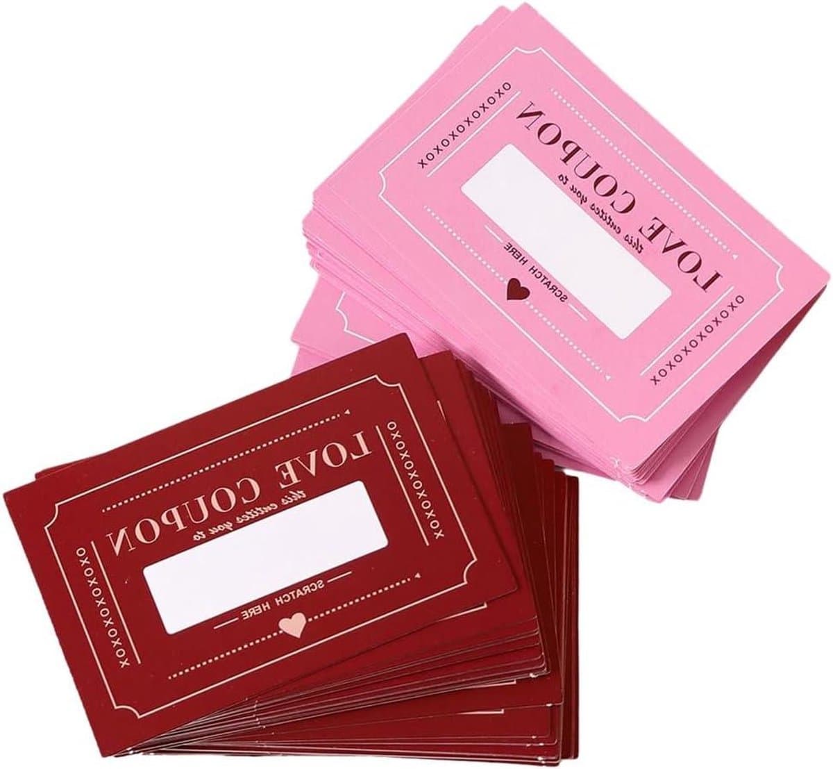 Kraskaarten Set - Koppel Dating - Relatie Vieren - Interactief Plezier - 24 Stuks - Roze Rood — afbeelding 1