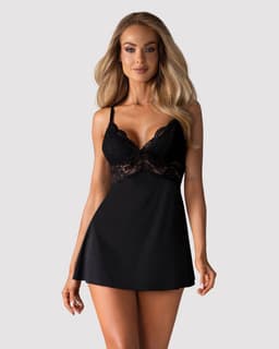 Obsessive Babydoll Setje Met Kant - Zwart - S/M — thumbnail 5