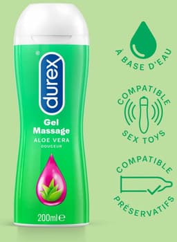 Durex Massage Olie en Glijmiddel 2-in-1 - Aloë Vera - 200ml x6 — thumbnail 2