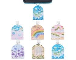 Dailygoods - Set van 6 USB Stofstekkers in Kleurrijke Designs