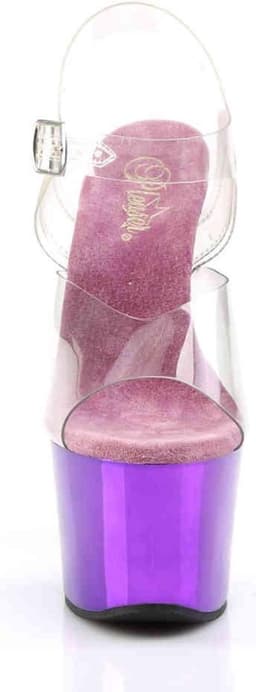 Pleaser - SKY-308 Sandaal met enkelband, Paaldans schoenen - Paaldans schoenen - 35 Shoes - Paars/Transparant — thumbnail 2