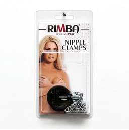 Rimba - Zwarte Ronde Tepelklemmen Met schroef En Ketting - Verstelbaar — thumbnail 2