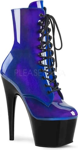 Pleaser Enkellaars -39 Shoes- ADORE-1020HG Blauw/Paars — thumbnail 1