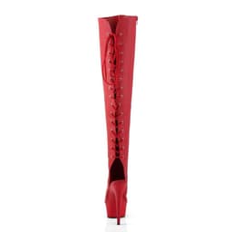 EU 37 = US 7 | DELIGHT-3019 | 6 Heel, 1 3/4 PF Open Toe/Heel Thigh High Boot, Side Zip — thumbnail 4