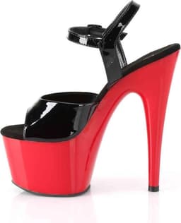 Pleaser - ADORE-709 Sandaal met enkelband, Paaldans schoenen - Paaldans schoenen - 41 Shoes - Zwart/Rood — thumbnail 3