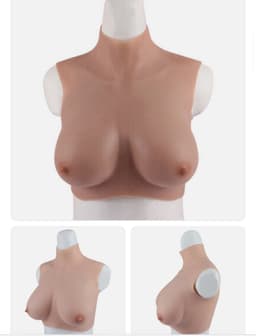 Siliconen borsten- E cup- Nep Borsten- 100% siliconen- 2800 gram -Crosdresser- Travestiet- Cosplay-Breastplate-Travestie- Natuurlijke look- — thumbnail 3