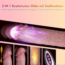 Lzwintrading Dildo met Zuignap - 7 Stoot & Vibratiestanden - Afstandsbediening & Warmte Functie - Dildo Anaal XXL - Dildo Vibrator Realistisch Siliconen - Dildo Vibrator voor Vrouwen - Sex Toys voor Vrouwen Koppels — thumbnail 3