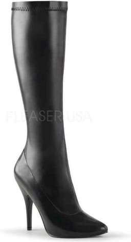 EU 40 = US 10 | SEDUCE-2000 | 5 Plain Stretch Knee Boot, Side Zip — thumbnail 1