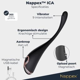 G spot, Clitoris en Prostaat Stimulator - Nappex™ Ica Vibrator [Discreet Verzonden] - Vibrators voor Mannen Vrouwen en Koppels - Bullet en Wand Sex Toys - Stil - Buigbaar - Realistisch - Prostate Massager - Anaal Seksspeeltjes - Kamasutra - Erotiek — thumbnail 4