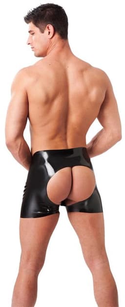 Rimba - Latex Boxershort met open achterkant - Zwart - Maat XL — thumbnail 3