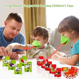 Tongspel - Interactief spel - Feestjes en kantoor - Snelheid en behendigheid - 21 cm breed - Twee maskers — thumbnail 2