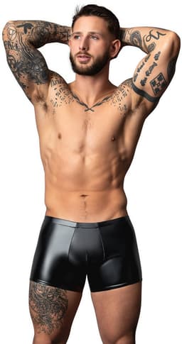 Male Power Sexy Wetlook Pouch Short - Zwart - Maat S — thumbnail 1