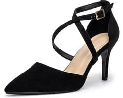 Elegante Hoge Hakken Dames Pumps met Kruisband en Puntige Neus - Perfect voor Feestjes