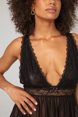 Christine le Duc - Babydoll & String - Lingerie Erotisch - Lieve - Zwart - S/M — thumbnail 3