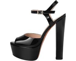 Dames Sandalen - Hoge Hakken - Feestelijk Gelegenheid - Plateau Blokhak - 5 cm Hakhoogte