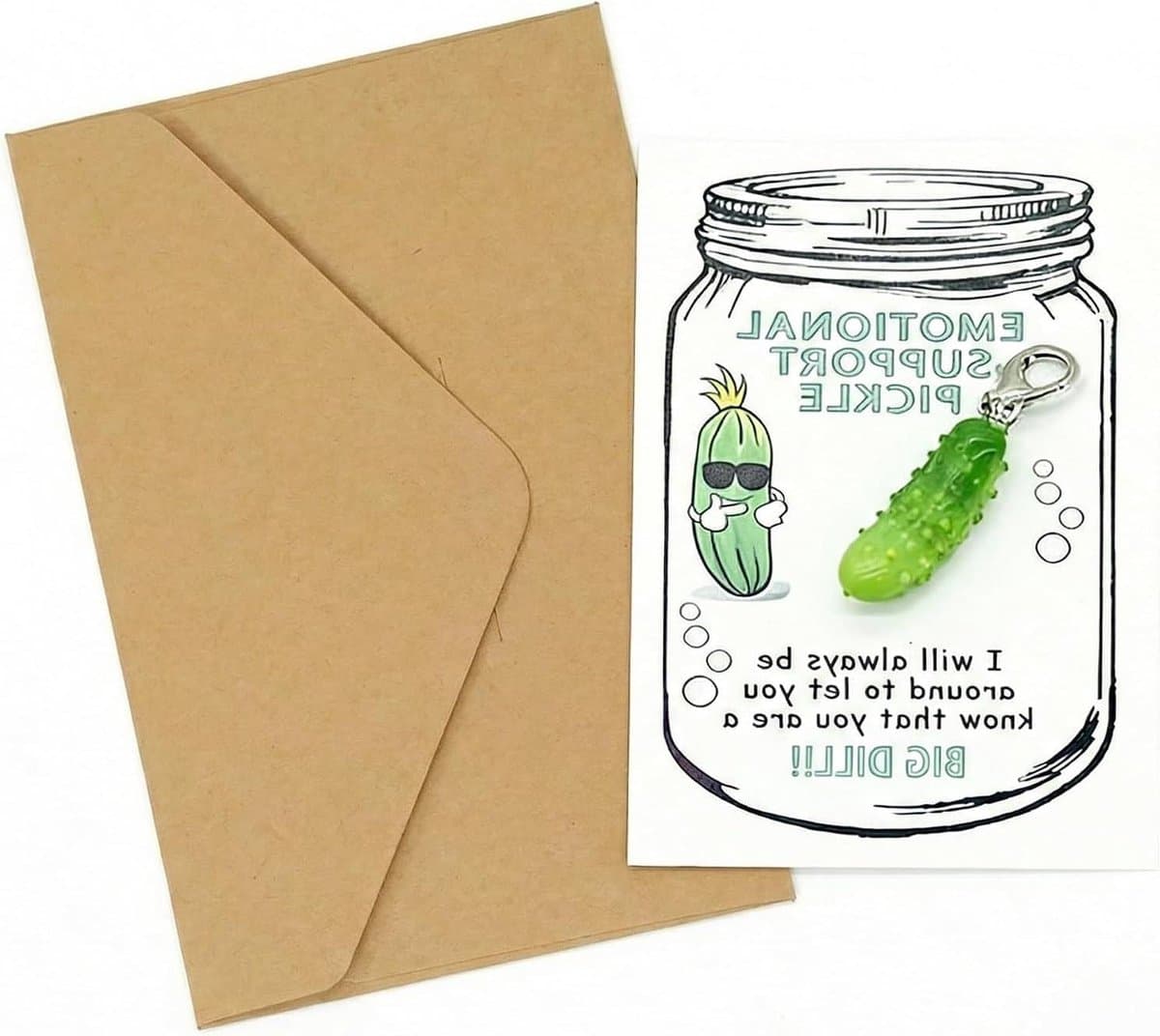 Grappige cadeauset - Komkommer hanger - Cadeau geven - Emotionele steun - 10 cm - Meerkleurig — afbeelding 1
