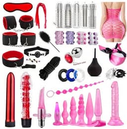 Oneay BDSM bondage 38-delige set, hoogwaardige seksspeelgoedset voor stellen, SM-set voor volwassenen, anale inserter voor man en vrouw, penisring, handboeien bondage SM-set, seksspeelgoed — thumbnail 1