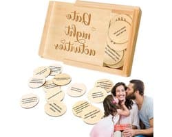 Koppelspellen - Date Night - Relatie Versterken - 52 Ideeën - Houten Box - Natuurlijk