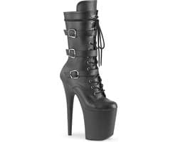 Pleaser - FLAMINGO-1053 Plateau Laarzen - Paaldans schoenen - 39 Shoes - Zwart