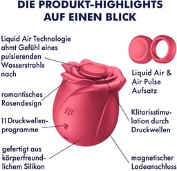 Satisfyer Pro 2 Classic Blossom | 7cm | Liquid Air Technologie | Air Pulse Vibrator | 11 drukgolfprogramma's | Oplaadbare batterij | Waterdicht (IPX7) | Huidvriendelijke siliconen — thumbnail 3