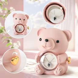 Romantische teddybeer met geconserveerde roos en hartvormige halsketting - Perfect cadeau voor Valentijnsdag, Moederdag en bruiloften — thumbnail 4