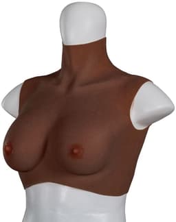 XX-DreamToys - Ultra Realistische Bodysuit - Drag - Bovenlijf Met Borsten - Bruin S — thumbnail 1