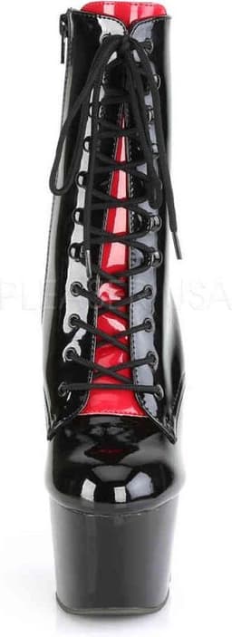 Pleaser - ADORE-1020FH Plateau Laarzen, Paaldans schoenen - Paaldans schoenen - 40 Shoes - Zwart/Rood — thumbnail 2