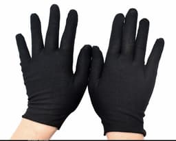 Katoenen handschoenen Zwart L 4stuks/2paar Beschermende Handschoenen - Gezondheidszorg - Ziekenhuis - Beauty Center, Kapper en Salon Spa Tattoo – Jewelry - eczeem / allergie / handcreme - juweliers / munt handschoen — thumbnail 2