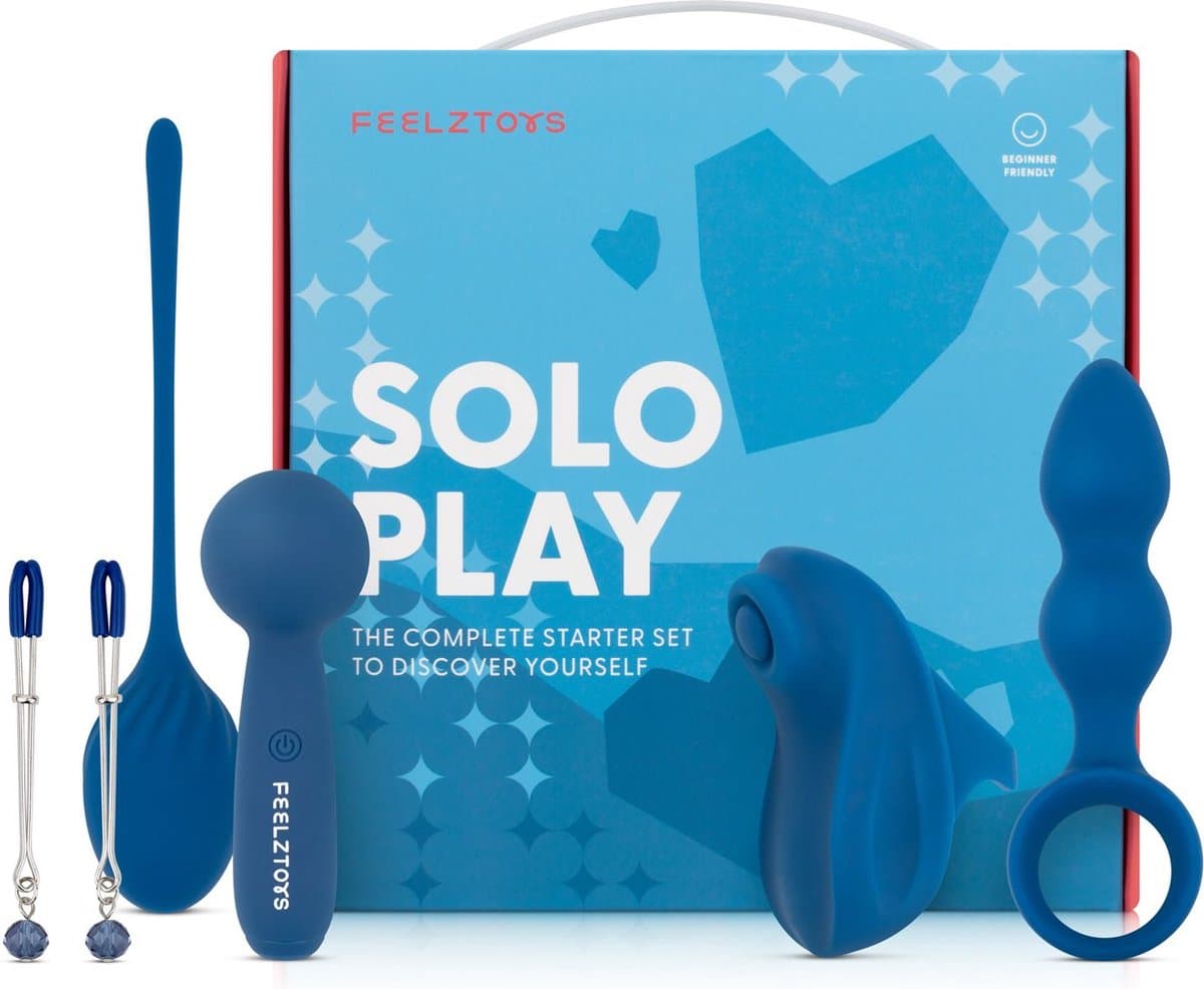 FeelzToys - Solo Play - Starterskit - Dildo - Vibrator - Stimulator - Sex Toys Voor Mannen En Vrouwen - Seksspeeltjes - Opwinding - Erectie - Blauw — afbeelding 1