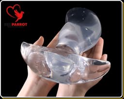 Mega grote en brede buttplug | SUPER grote anaal plug | Transparant | Breed en diep | Fisting | Speculum | DIlator — thumbnail 2