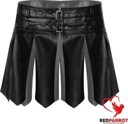 Lederen mini rok heren - Erotische lingerie mannen - Losse flappen - Maat S en M — thumbnail 1