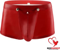 PU Lederen boxershort - Open kruis functie - Erotisch heren ondergoed - Latex look — thumbnail 2