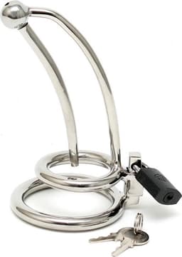 Rimba - Hoogwaardige Roestvrijstalen Urethrale Stretcher met Penisvergrendeling en Cockring — thumbnail 2